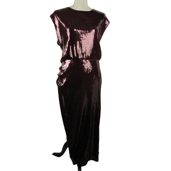 Elegant Sequin Brown Dress - Picture 6 of 12